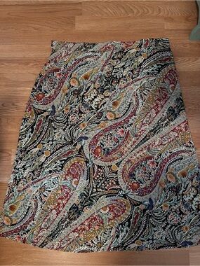 Vince Camuto Paisley Floral Midi Skirt XXL Boho Pull-On